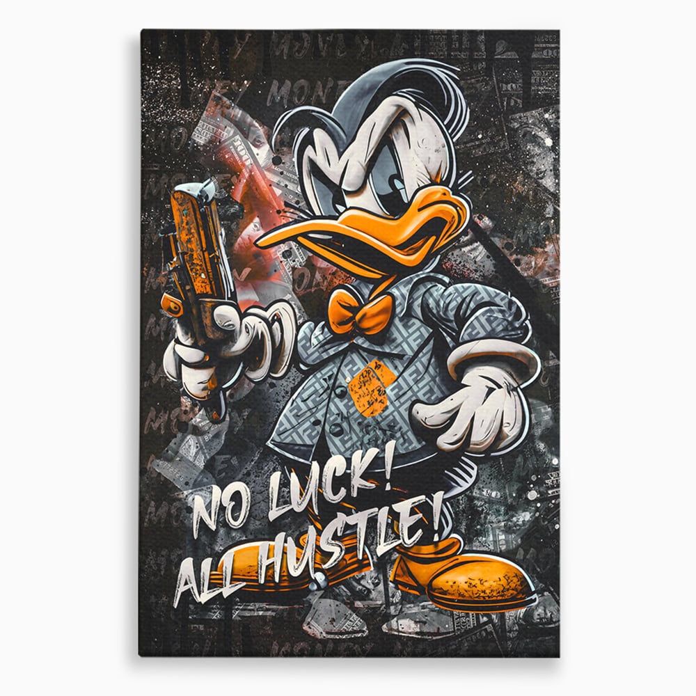 Tablou canvas cu tablou canvas cu donald duck revoltat, fara rama, pe sasiu de lemn